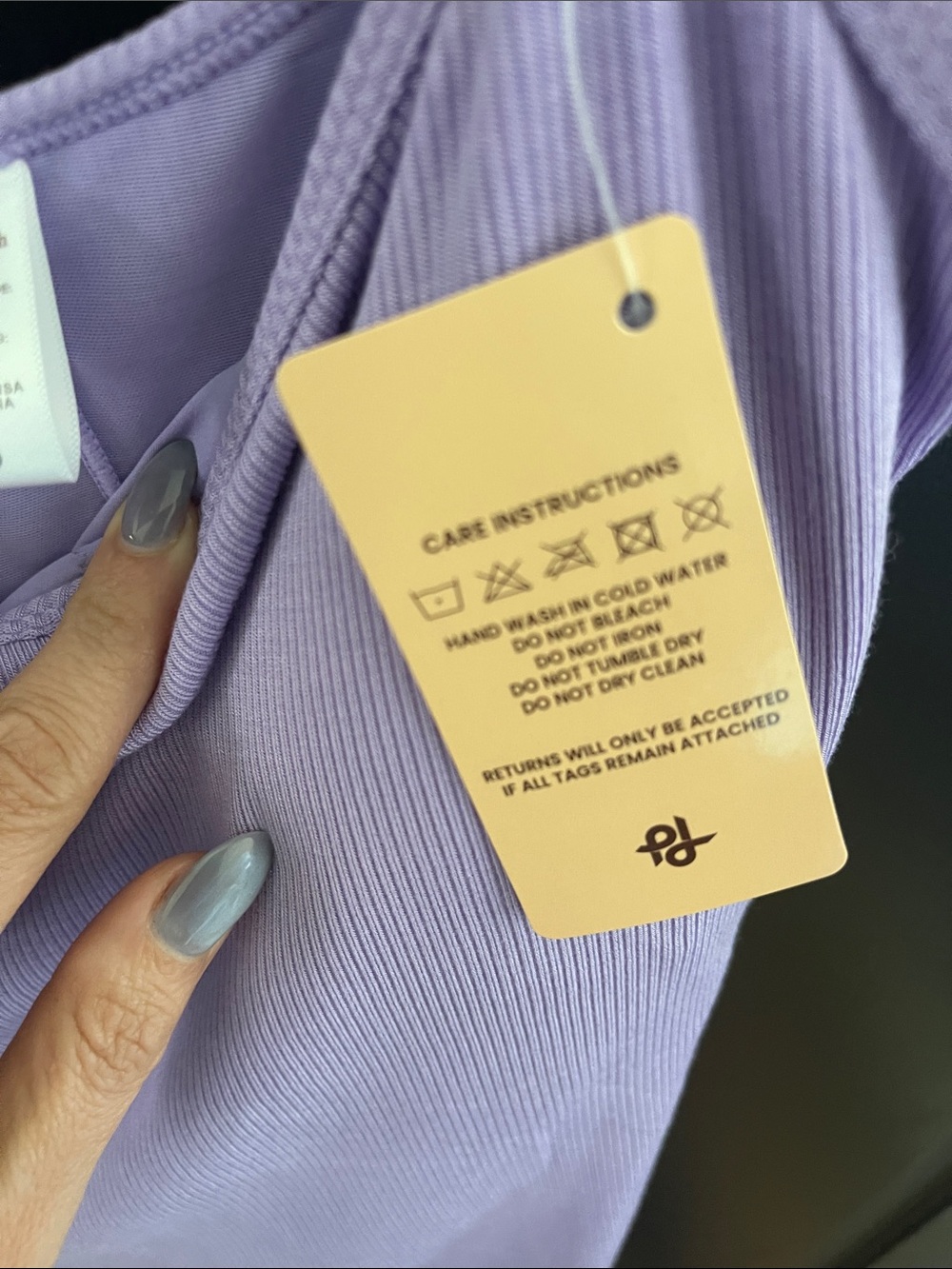 Pophush XS Lilac Ribbed Tank Top - Picture 8 of 8